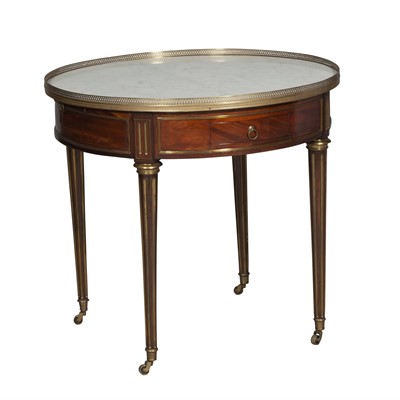 Lot 141 - Louis XVI Style Gilt-Metal Mounted Mahogany Bouillotte Table