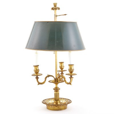 Lot 165 - Brass Three-Light Bouillotte Lamp