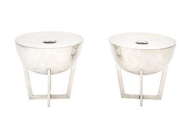 Lot 280 - Pair of Alan Adler Modernist Sterling Silver Candlesticks
