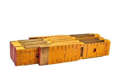 Lot 142 - Peter Kirkiles Brass and Wood Zig-Zag Rule No. 1
