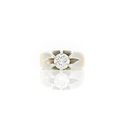 Lot 1166 - Two-Color Gold and Diamond Ring