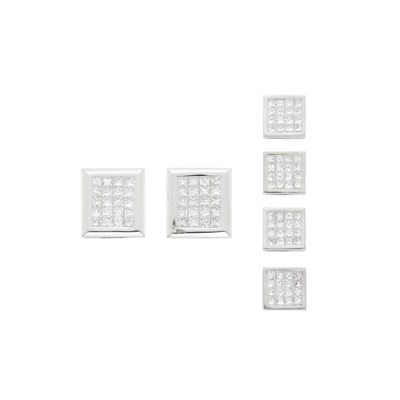 Lot 137 - White Gold and Diamond Dress Set