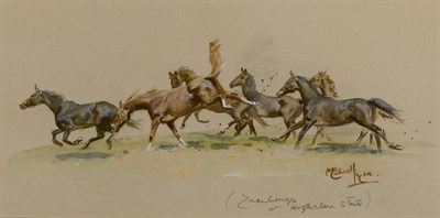 Lot 1108 - Michael Lyne British, 1912-1989 Yearlings at...
