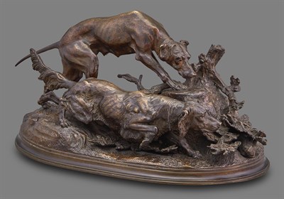 Lot 1022 - Jules Moigniez French, 1835-1894 Pointing a...