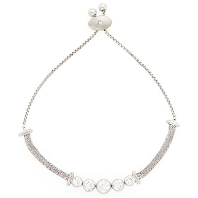 Lot 1100 - Platinum and Diamond Bracelet