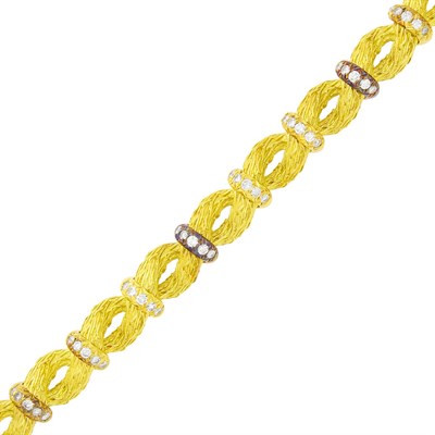 Lot 143 - Gold and Diamond Bracelet