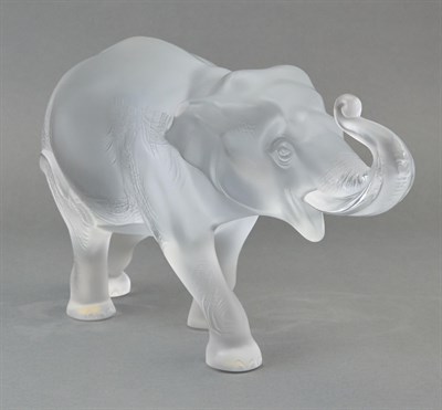 Lot 285 - Lalique Glass Elephant Sculpture Height 7 inches.