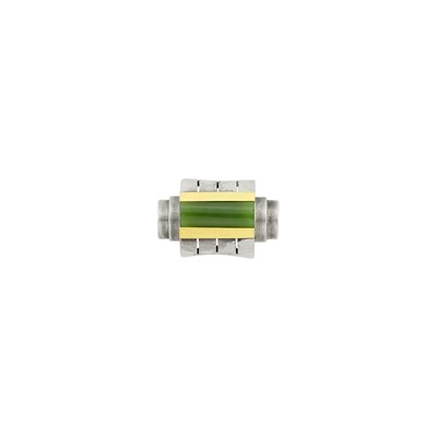 Lot 207 - Jean Després Silver, Gold and Jade Ring, France
