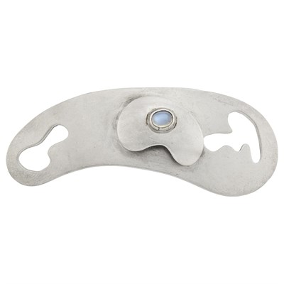Lot 190 - Sam Kramer Silver and Moonstone Brooch