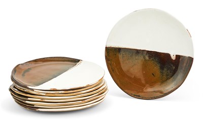 Lot 332 - Group of Nine "Black and White Cookie" Ceramic Plates