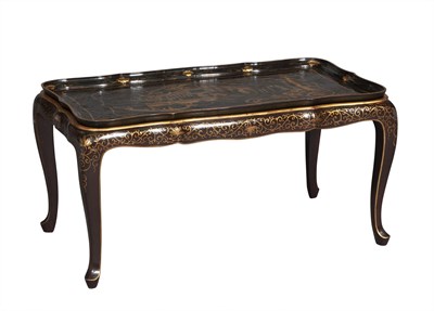 Lot 325 - Black and Gilt Decorated Chinoiserie Lacquer...