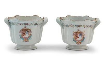 Lot 372 - Pair of Chinese Export Porcelain Two-Handled...