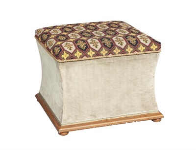 Lot 349 - Needlepoint and Velvet Ottoman Opens to...