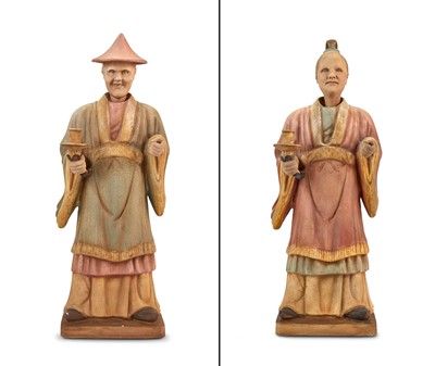 Lot 143 - Pair of Regency Style Plaster Chinoiserie Nodding Figures