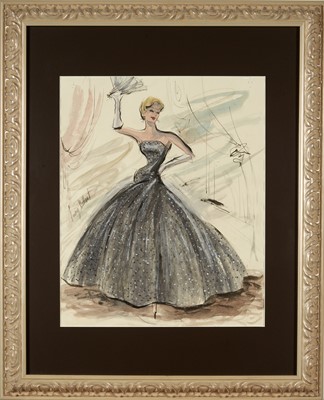 Lot 5118 - An original costume design for Claire Trevor in Lucy Gallant