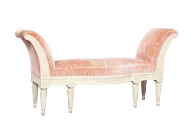 Lot 320 - Louis XVI Style Painted Upholstered Bench...
