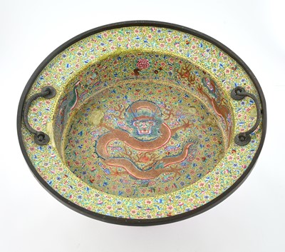 Lot 523 - A Large Chinese Canton Enamel Footed Basin