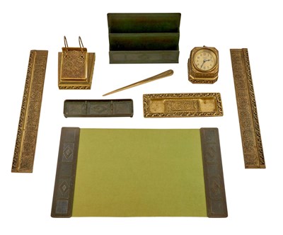 Lot 250 - Tiffany Studios Gilt-Bronze Partial Desk Set...