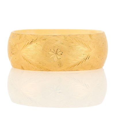 Lot 1194 - Wide Gold Bangle Bracelet