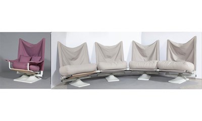 Lot 392 - Paolo Deganello for Cassina Metal and Fabric AEO Lounge Seating Group