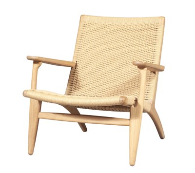 Lot 316 - Hans Wegner for Carl Hansen & Son Cord and Oak Model CH 25 Lounge Chair