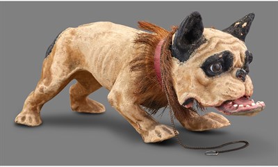 Lot 1158 - French Papier-Mâché Bulldog Growler First...