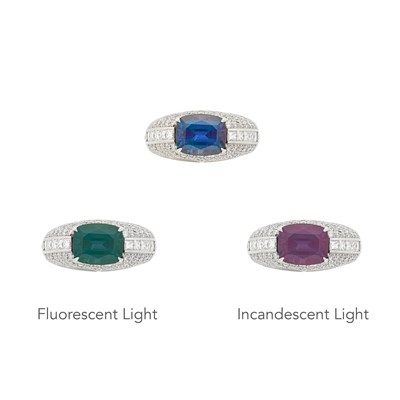 Lot 74 - Platinum, Alexandrite and Diamond Ring