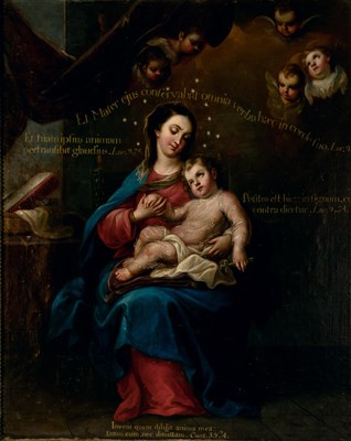 Lot 526 - New Spanish School 18th Century The Virgin and...