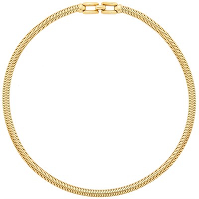 Lot 1203 - Gold Snake Link Necklace