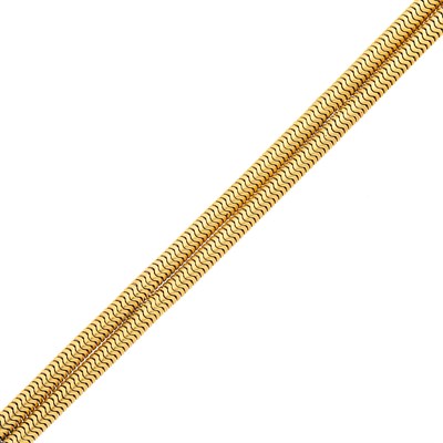 Lot 1202 - Double Strand Gold Snake Link Bracelet