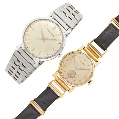Lot 1174 - Jaeger LeCoultre Stainless Steel Wristwatch and Hamilton Low Karat Gold and Wood Wristwatch
