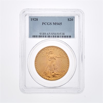 Lot 1089 - United States 1928 $20 St. Gaudens PCGS MS65