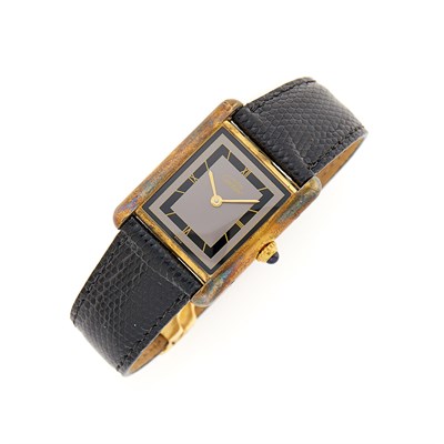 Lot 1231 - Must de Cartier Silver-Gilt Wristwatch