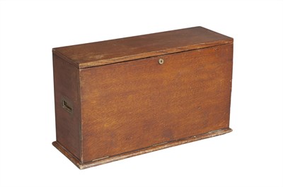 Lot 328 - Victorian Oak Traveling Desk The slant-lid...