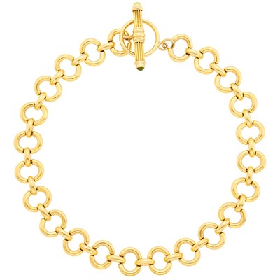 Lot 1221 - Gold Toggle Necklace
