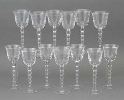 Lot 265 - Set of St. Louis Glass Bubbles Pattern Wine...