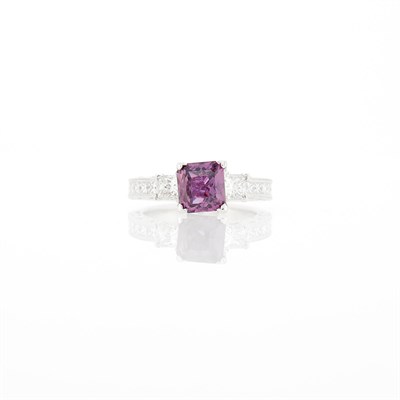 Lot 1130 - Tacori Platinum, Pink Sapphire and Diamond Ring