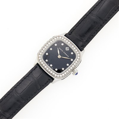 Lot 1137 - David Yurman Stainless Steel, Silver and Diamond 'Thoroughbred' Wristwatch