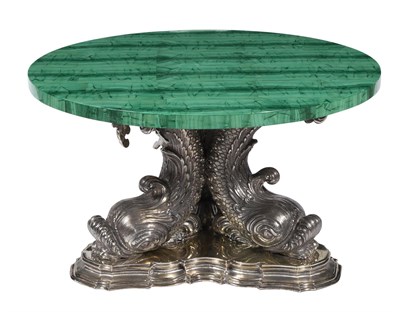 Lot 122 - Gianmaria Buccellati Sterling Silver and Malachite Table
