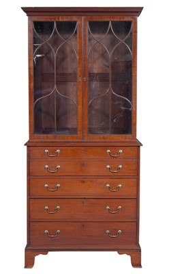 Lot 108 - George III Mahogany Secretaire Bookcase