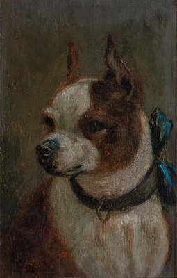 Lot 1075 - 20th Century School Portrait of a Terrier with...
