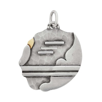 Lot 203 - Jean Després Silver and Gold Pendant, France