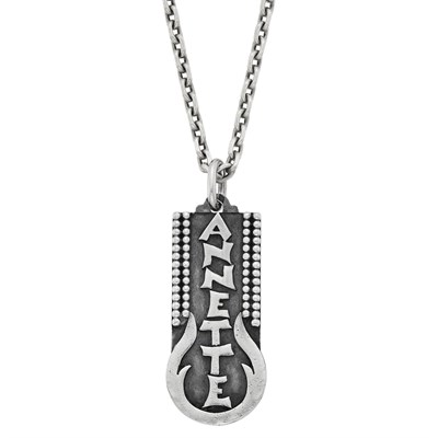 Lot 208 - Jean Després Silver 'Annette' Pendant with Long Chain Necklace, France