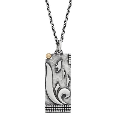 Lot 196 - Jean Després Silver and Gold Pendant with Long Chain Necklace, France