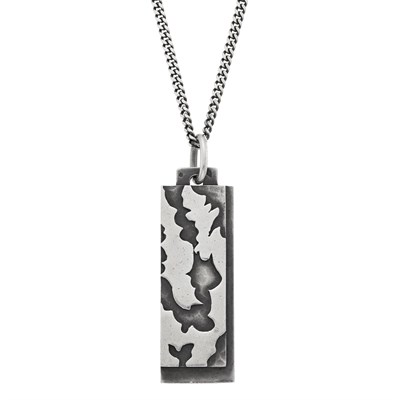 Lot 210 - Jean Després Silver Pendant with Long Chain Necklace, France