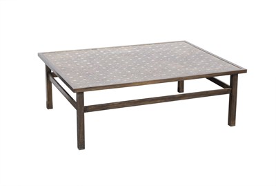 Lot 352 - Philip and Kelvin Laverne Acid Etched Patinated Bronze and Pewter Fantasia Coffee Table
