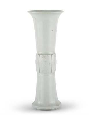 Lot 102 - A Chinese Dehua Porcelain Gu Vase