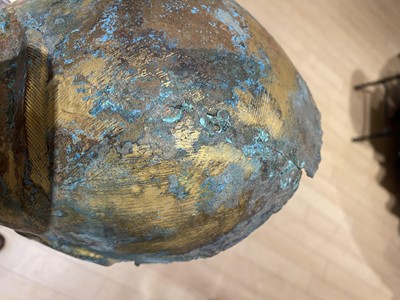 Lot 97 - A Chinese Gilt Copper Funerary Mask