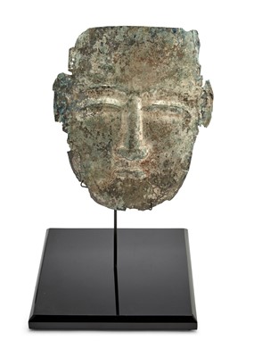 Lot 60 - A Chinese Silver Funerary Mask