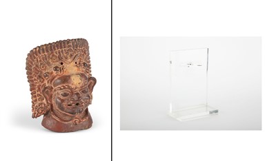Lot 98 - A Nepalese Terracotta Mask of Bhairava